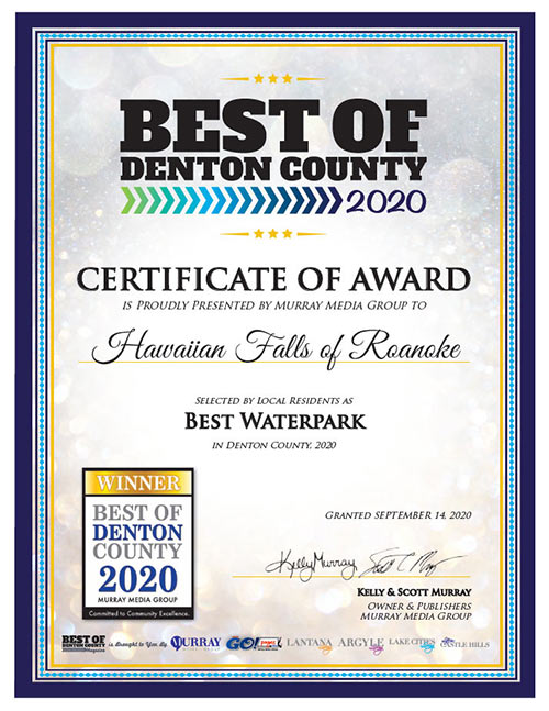 2020 Best Waterpark Denton County