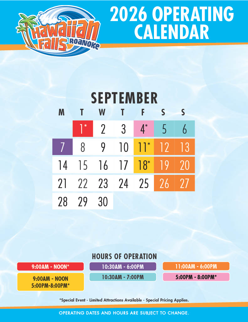 Roanoke Calendar
