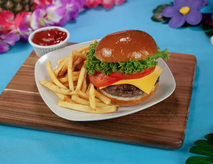 Hamburger at Hawaiian Falls